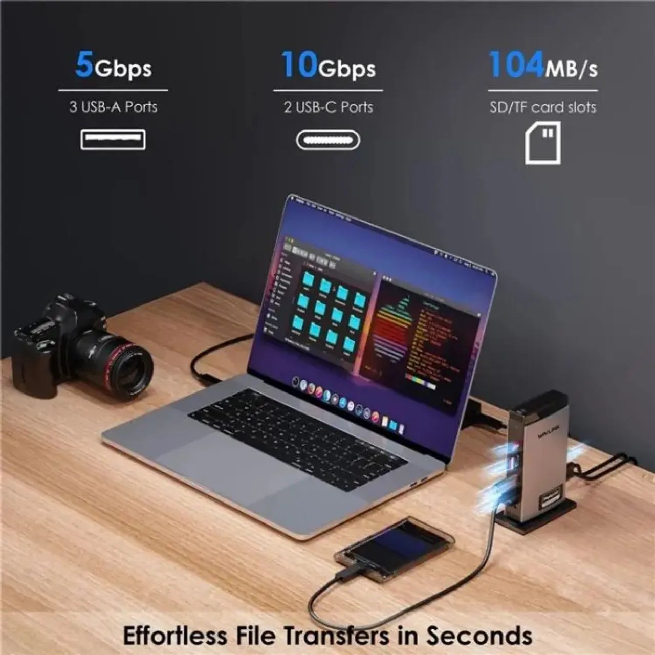 Dockstation Universal 3 Telas 4k Displaylink Fonte Pd 100w - Foto 2