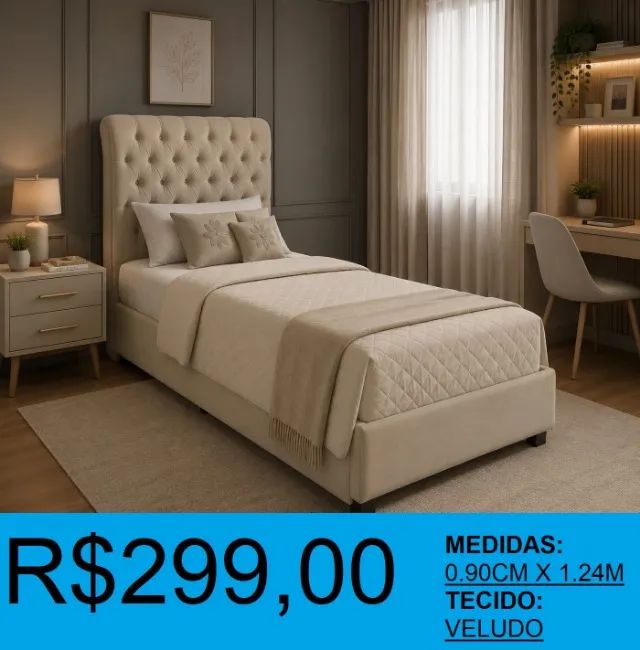 Cabeceira - montreal - solteiro - estofada - compre hoje  e receba em até 72 horas 