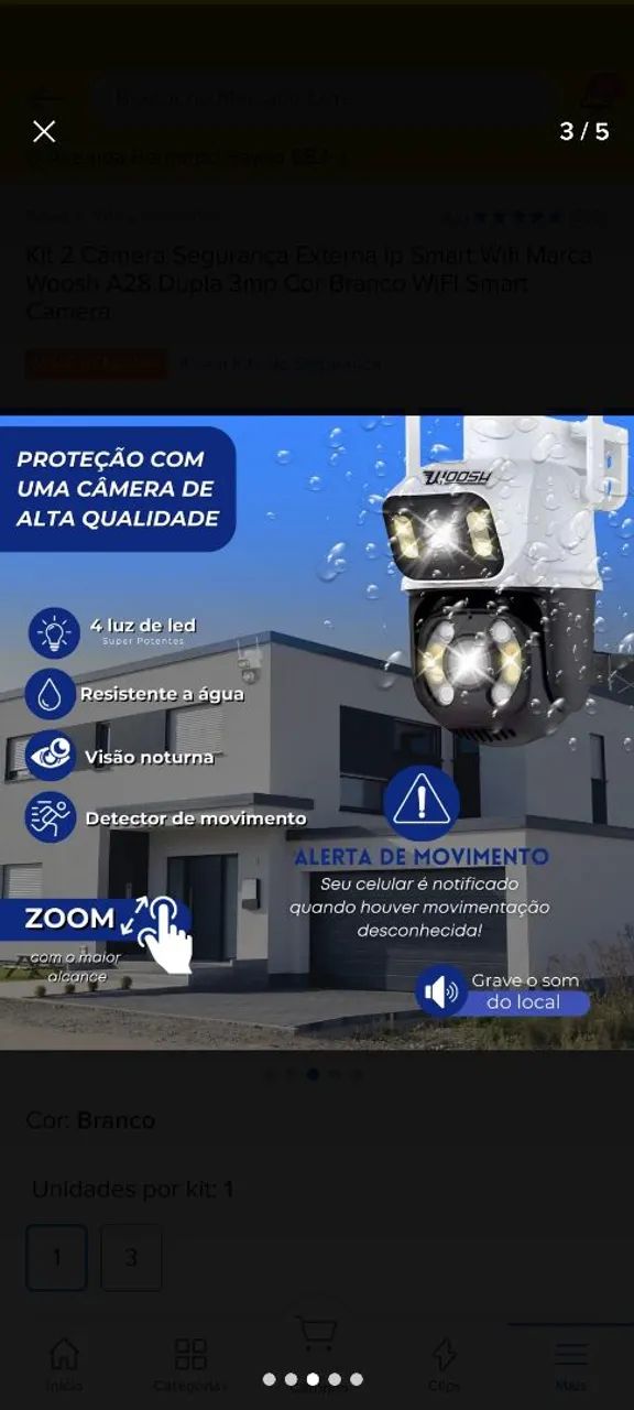 Câmera de segurança wifi 360 lente dupla - Foto 2