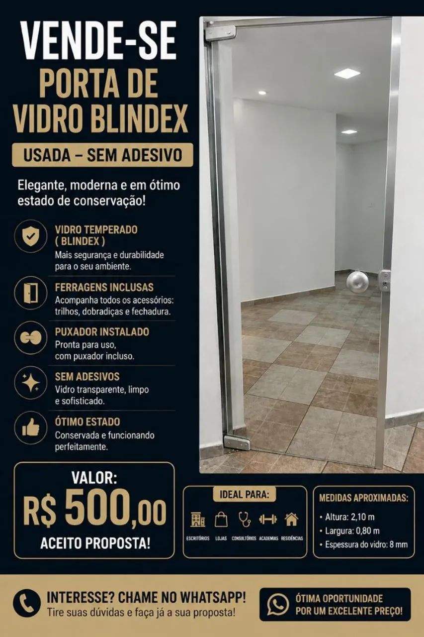 Porta de blindex