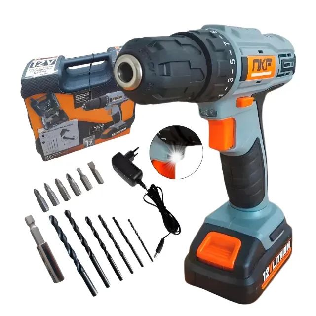 Parafusadeira e Furadeira 12V com Maleta Completa - Ferramentas de