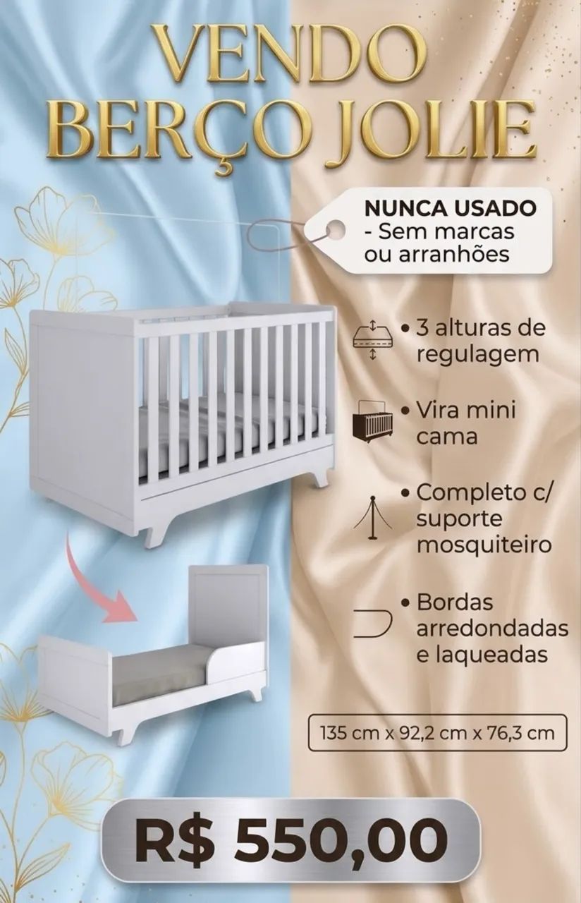 BERÇO JOLIE - NOVO  - Foto 2