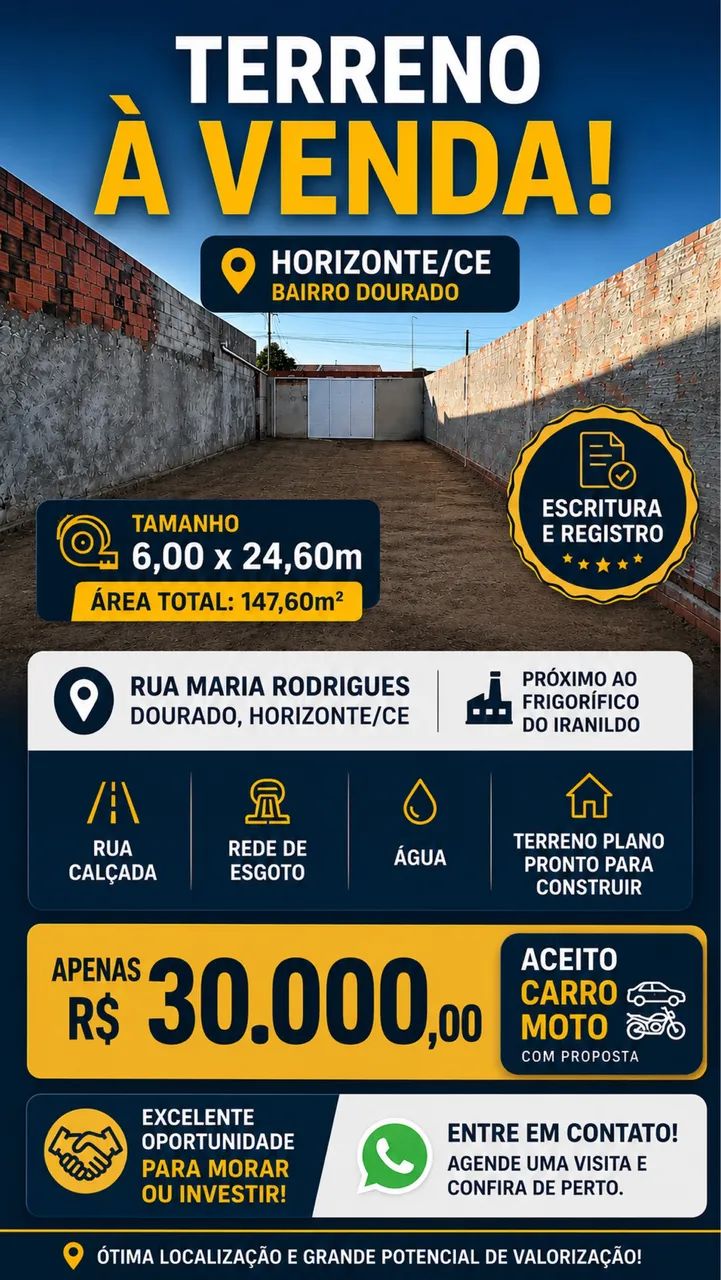 VENDO TERRENO EM DOURADO HORIZONTE\CE