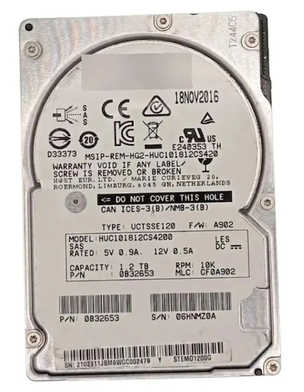 Hd IBMStorage 1.2TB 10k 2,5" SAS 12Gbps