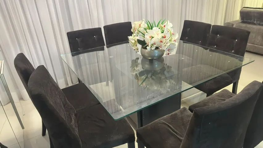 mesa de jantar quadrada 8 lugares - Foto 2