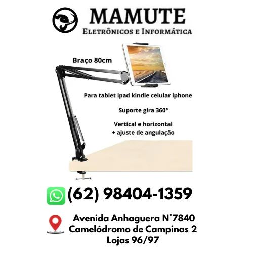 Suporte Braço Articulado Universal Mesa Celular Tablet Ipad