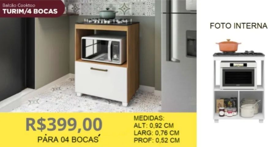 BALCÃO PARA FOGÃO DE CCOKTOP 