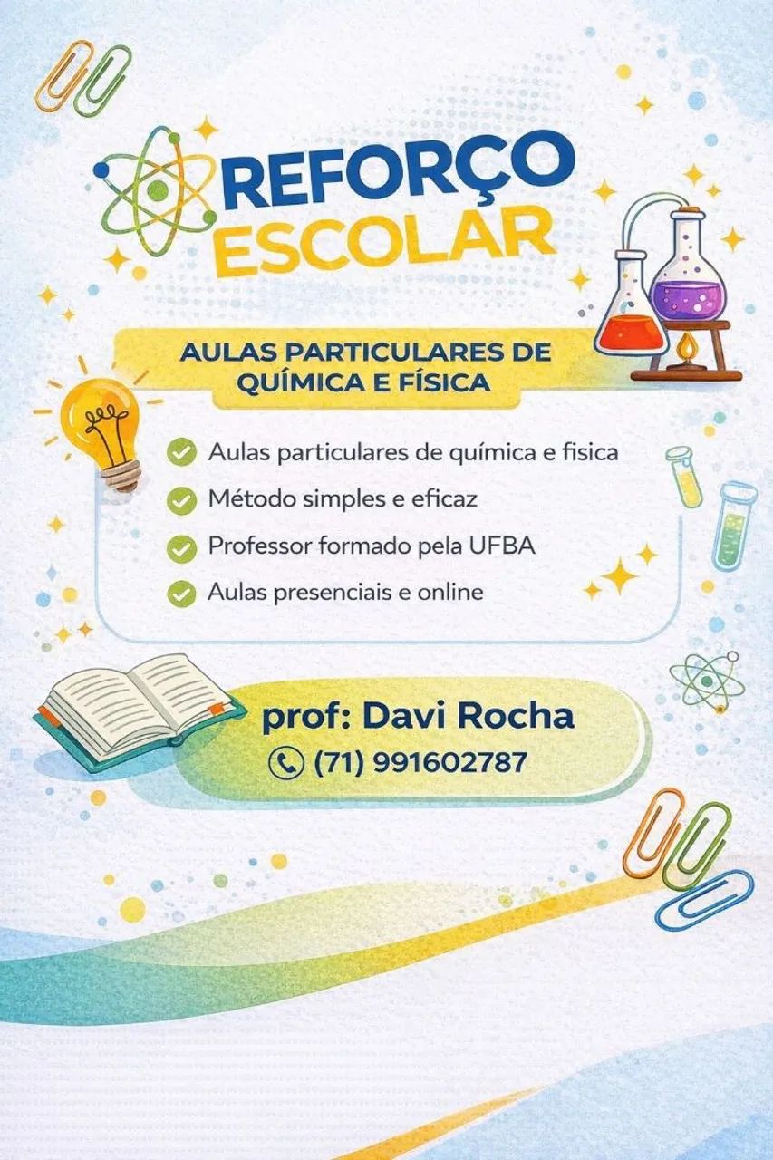 Reforço escolar de química e física 