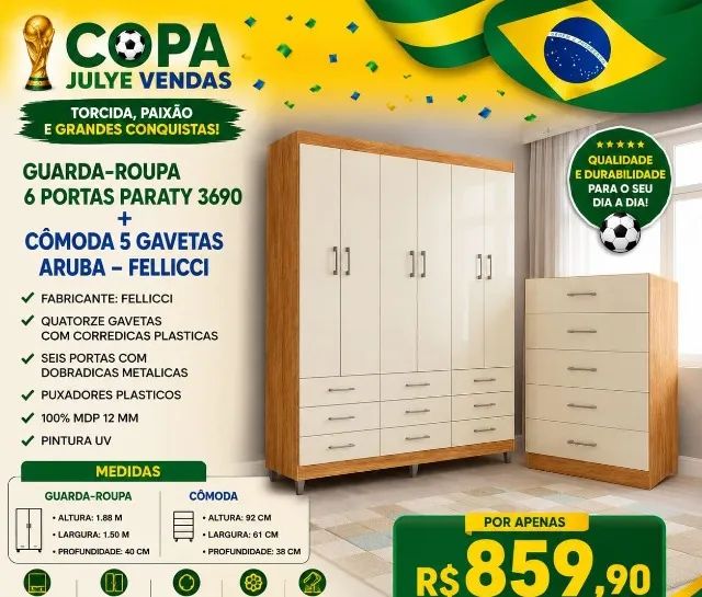 Guarda roupa + cômoda (Pague na entrega)