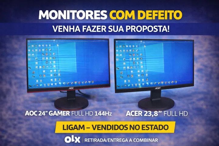 SÓ HOJE! 2 Monitores GAMER