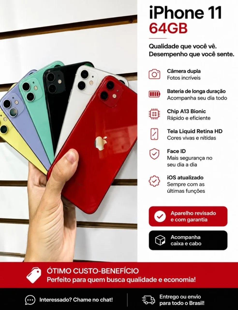 IPHONE 11 256GB DIVERSAS CORES - Foto 4
