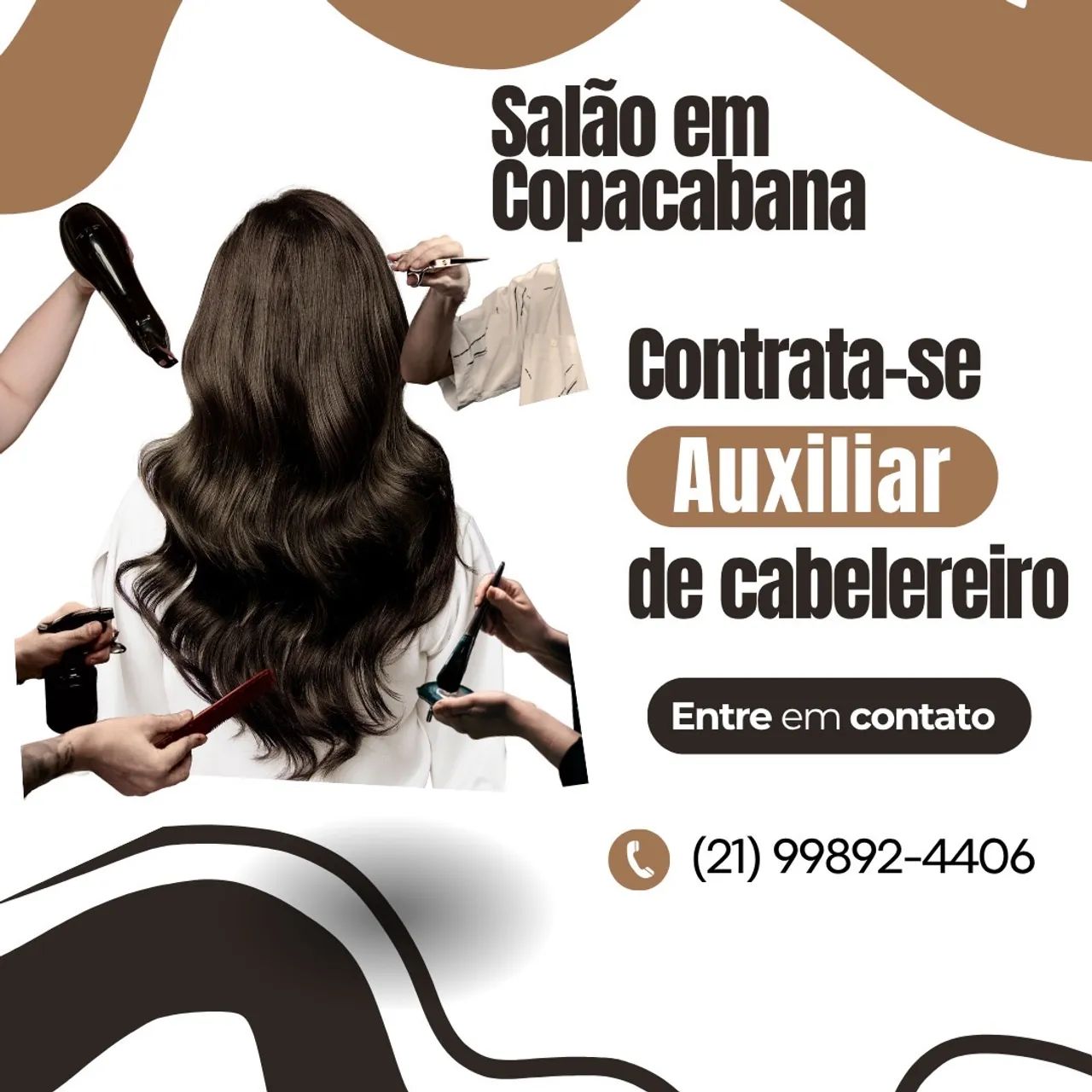 Vaga para auxiliar de cabeleireiro
