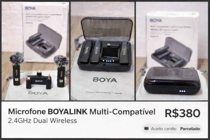 Microfone Sem Fio BOYALINK Dual Channel - Completo