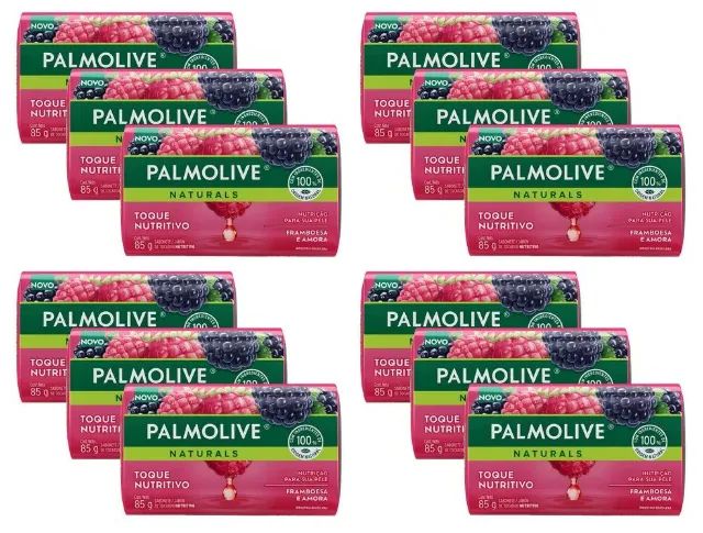 kit 12 sabonetes Palmolive 85g framboesa e amora - val: 9/2027