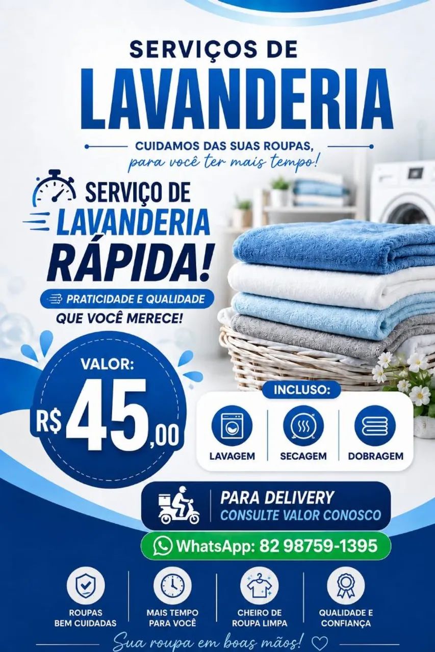Serviço de lavanderia na parte baixa de Maceió 