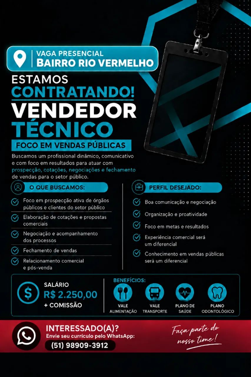 Vendedor Técnico -Vendas Públicas