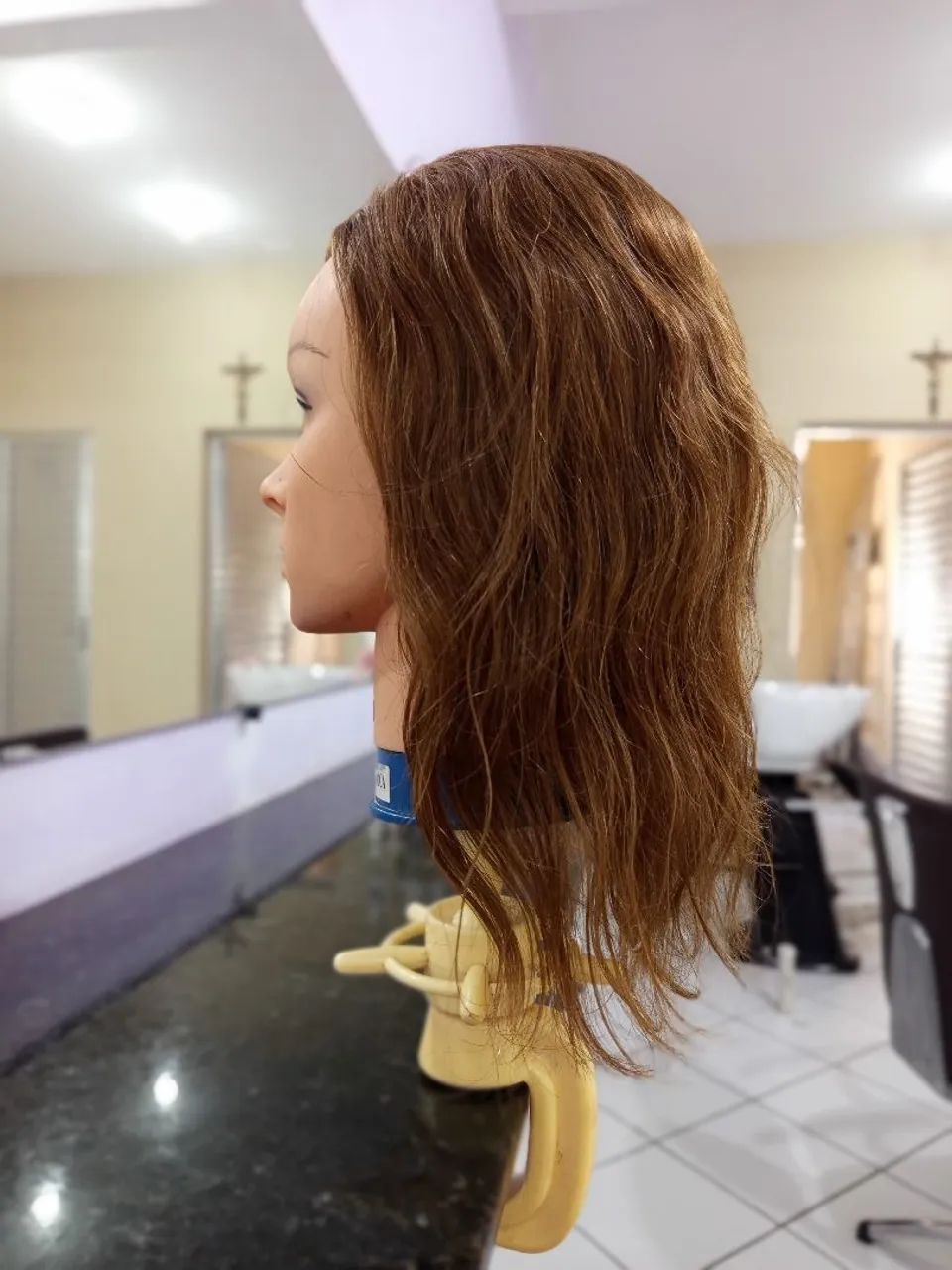 Boneca de treino para cabeleireiro, cabelo natural. - Foto 2