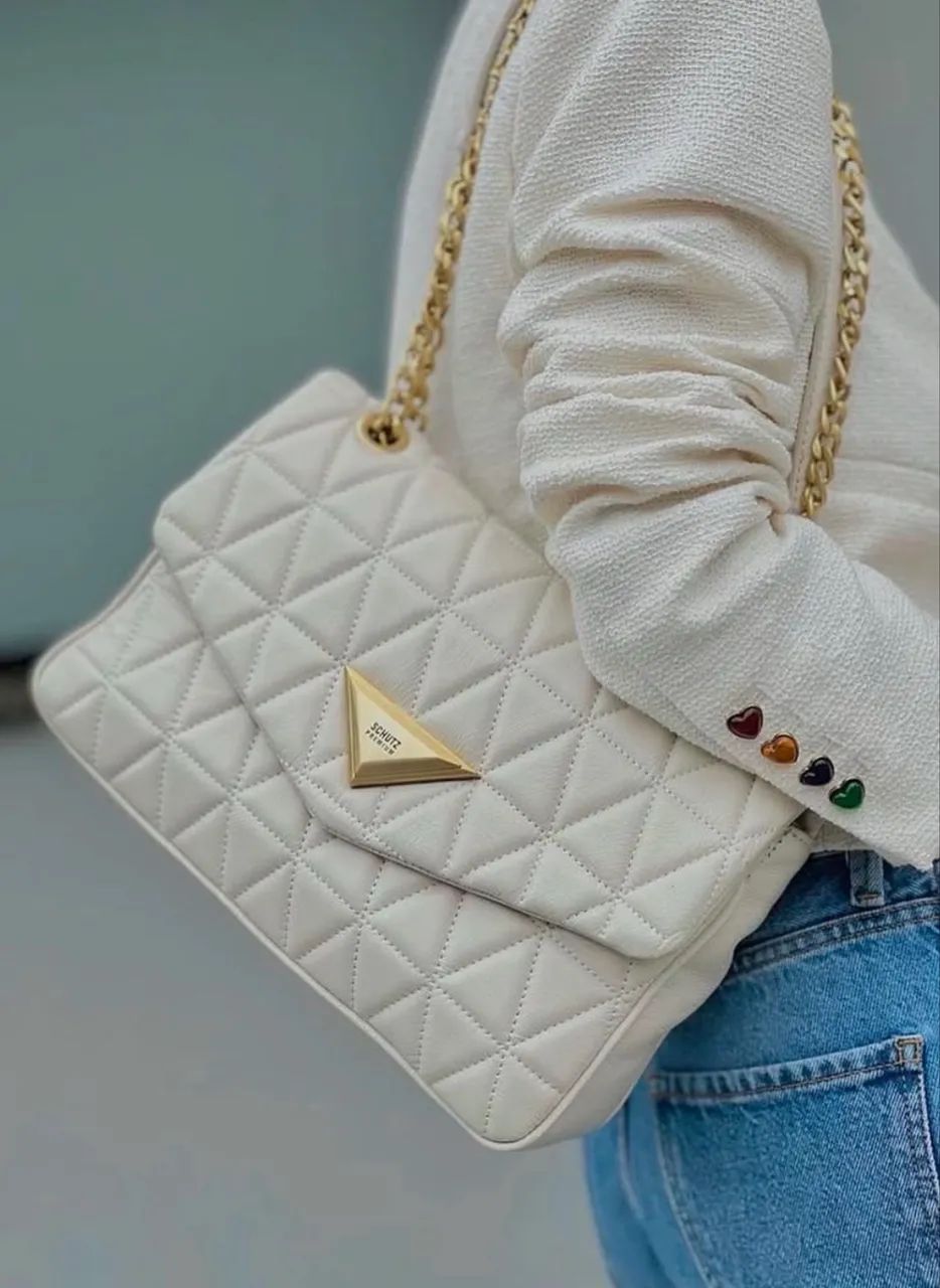 Bolsa Schutz NOVA Couro Legítimo 944 off white  - Foto 3