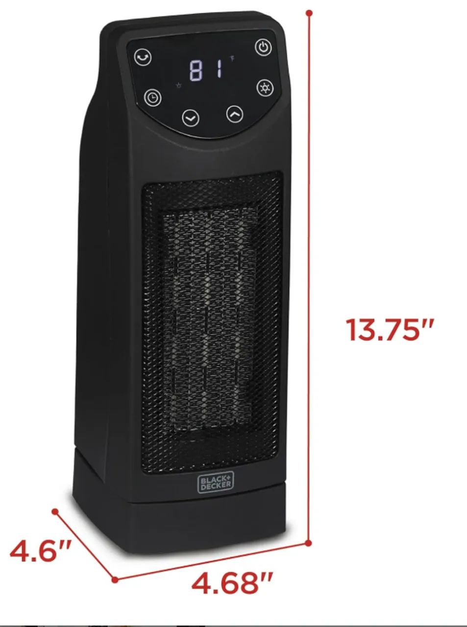 Aquecedor portátil Black+Decker com controle remoto, cerâmica 110V