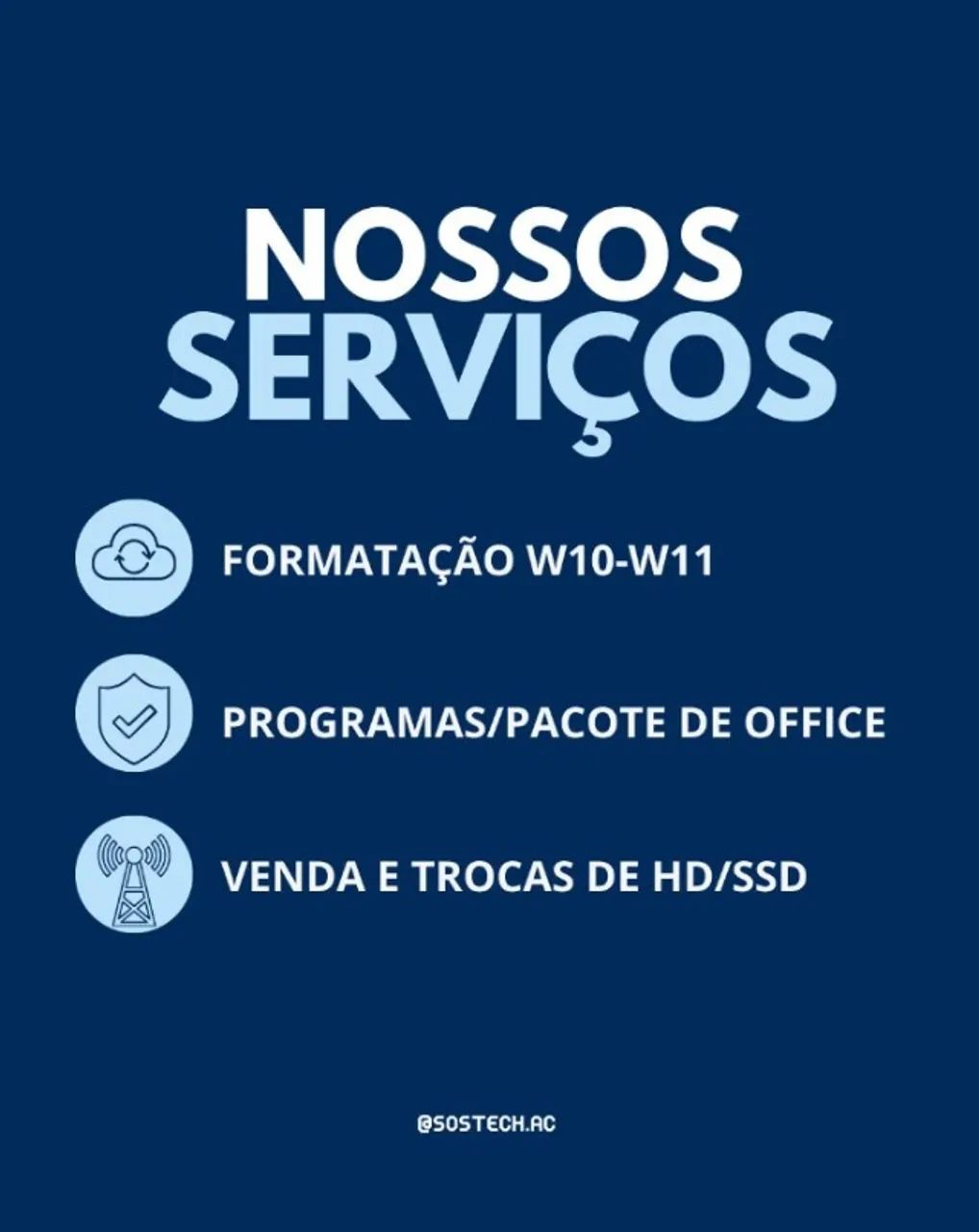 Serviços de Informática e Suporte Técnico para PC e Notebook.