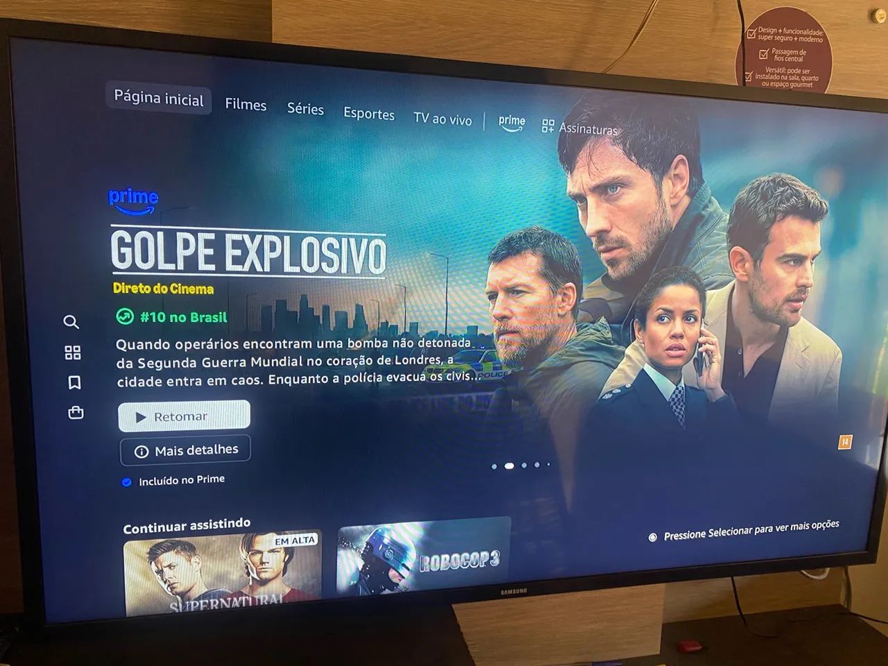 Vendo um tv smart 43 polegadas semi nova com nota fiscal