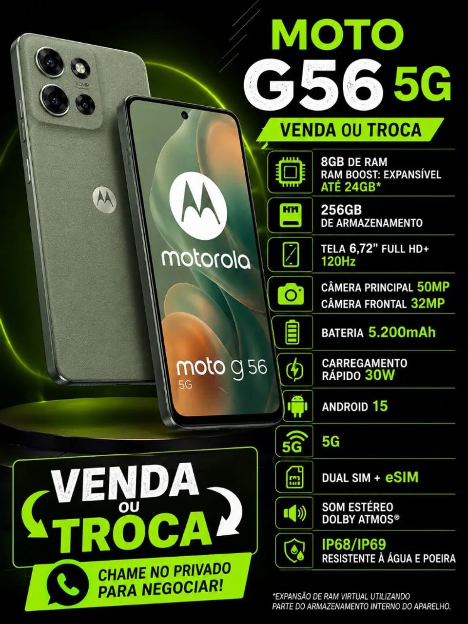 Moto g56 5g vendo ou  troco iPhone 