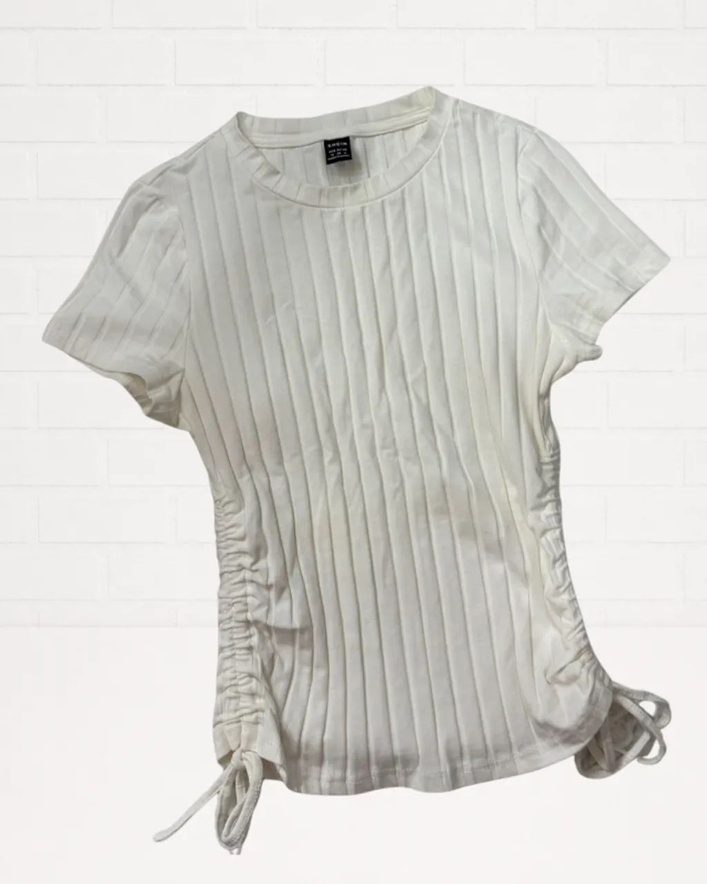 blusa shein canelada branca m