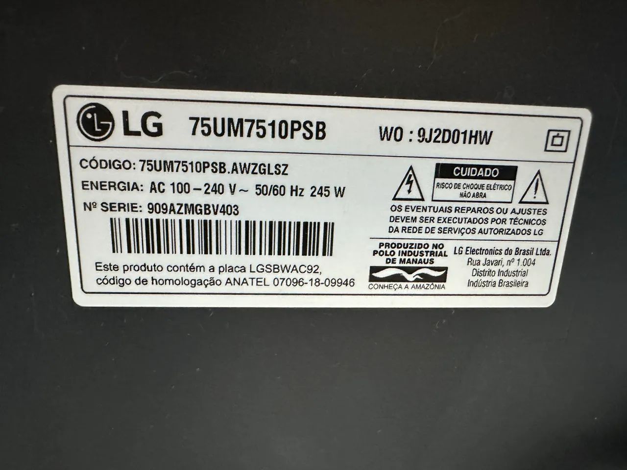 Smart tv LG 4k 75 polegadas para RETIRADA DE PEÇAS  - Foto 2