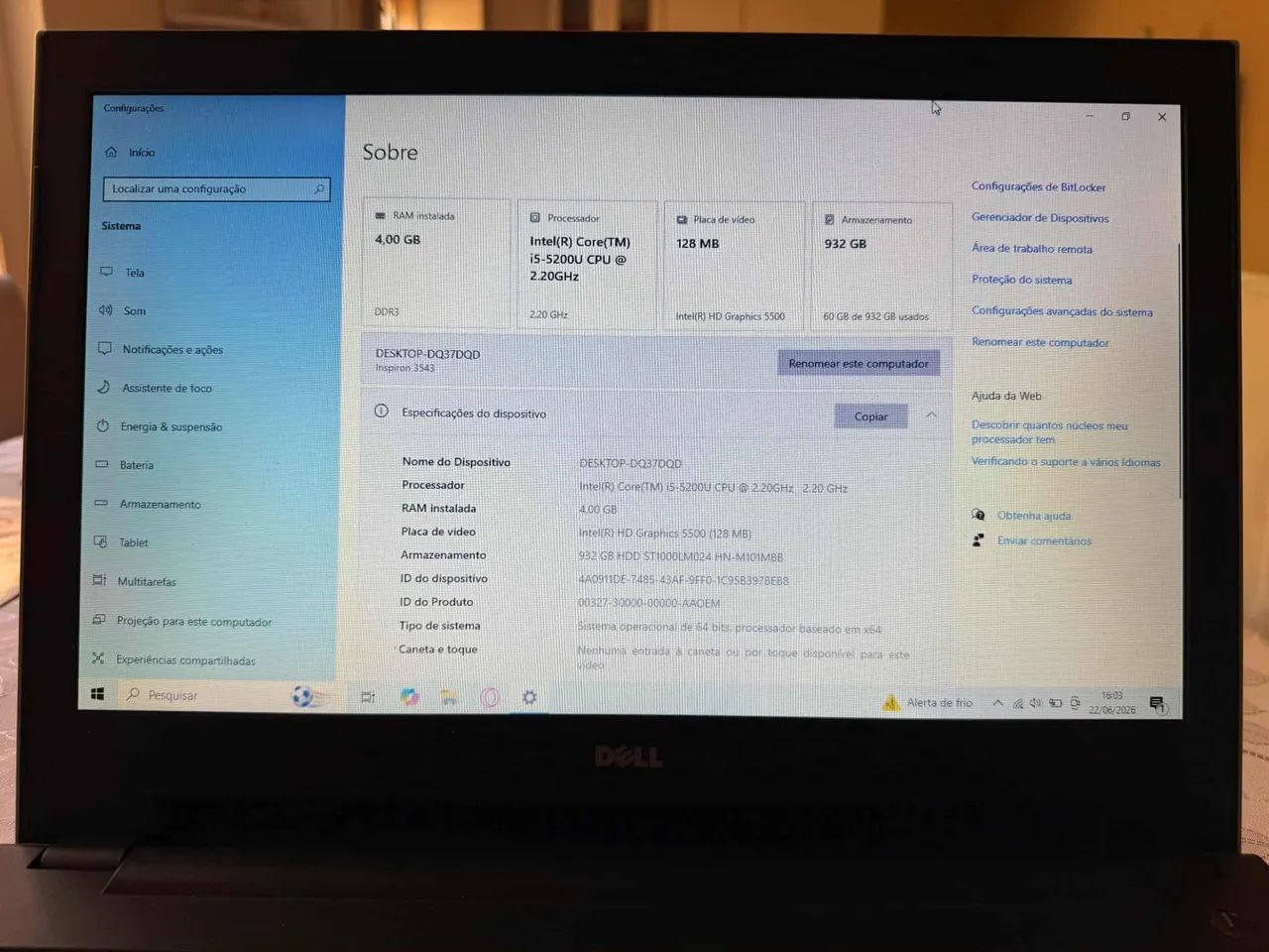 Notebook Dell Inspiron 3543 - Foto 2