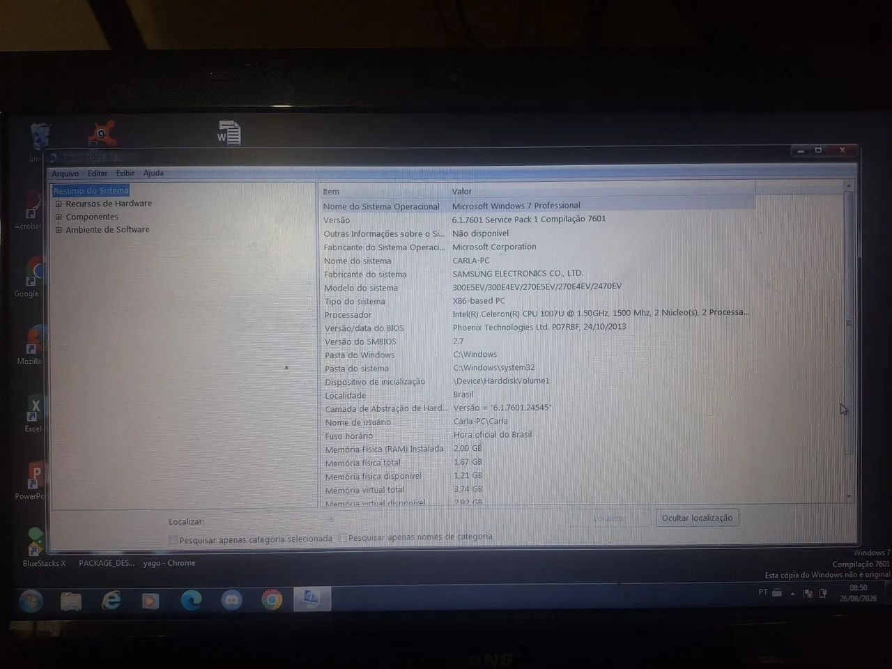 Notebook Samsung Intel celeron CPU 1007U - Foto 5