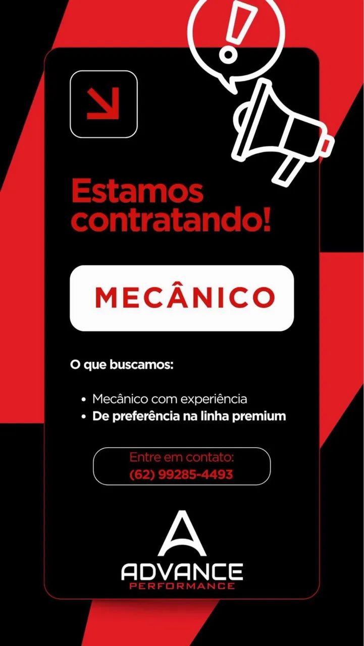 VAGA PARA MECÂNICO 