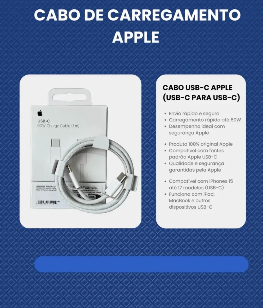 Cabo iphone USB c do 15 ao 17  - Foto 2
