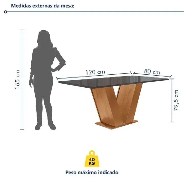 Mesa tampo de vidro 800 com 2 meses de uso  - Foto 3