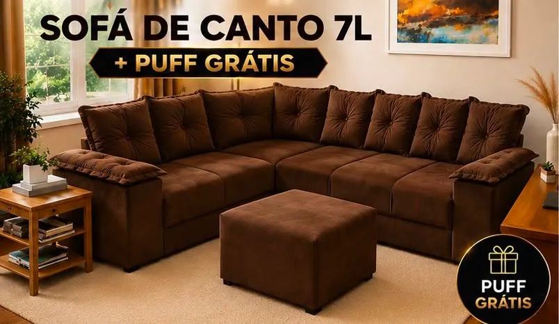 Sofa de 7 lugares + Puff Gratis - Foto 5