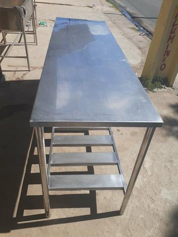 Mesa em aço inox 304 med 190 x 60
