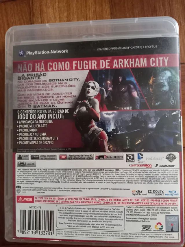 Jogo Batman Arkham City Edição Jogo do Ano - Playstation 3