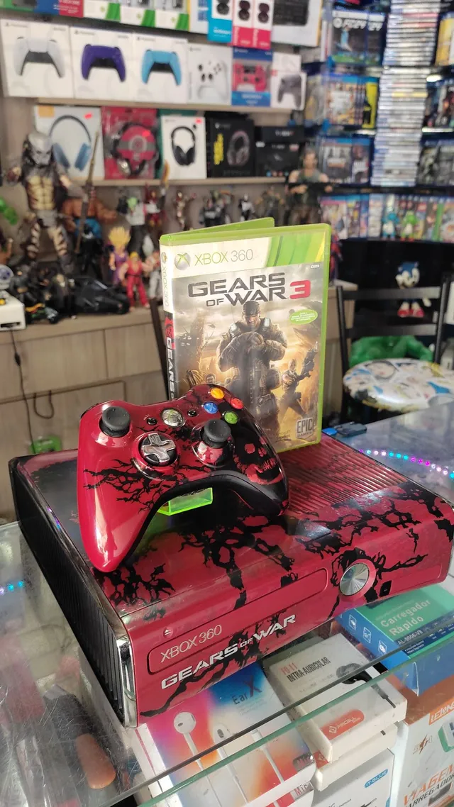 Console Xbox 360 Slim Edição Limitada Gears Of War (SEMINOVO