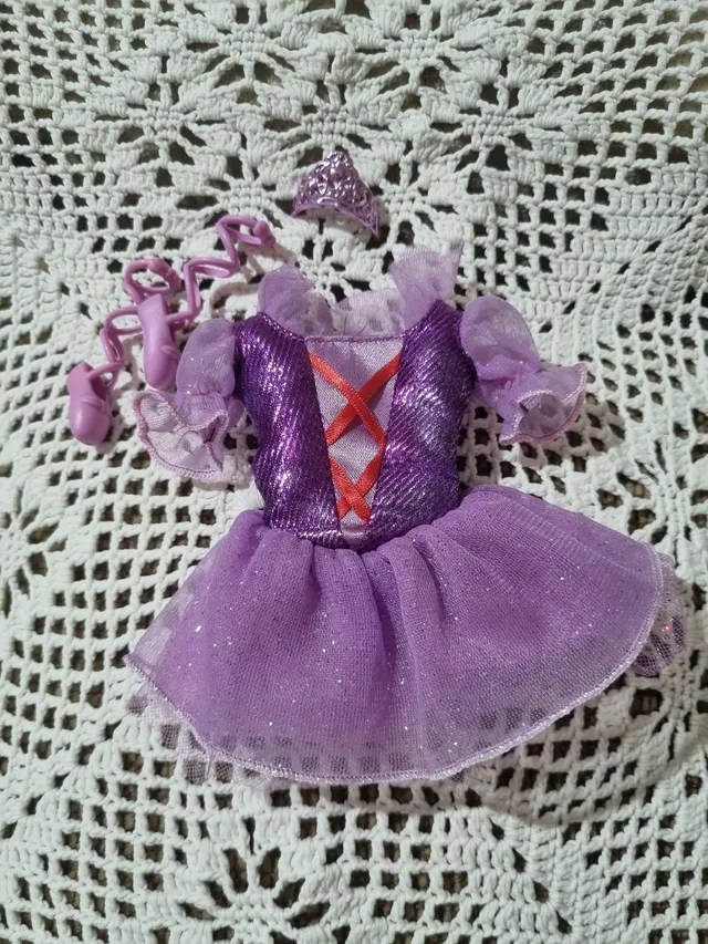 Roupa para boneca barbie em crochê - Vestido bailarina