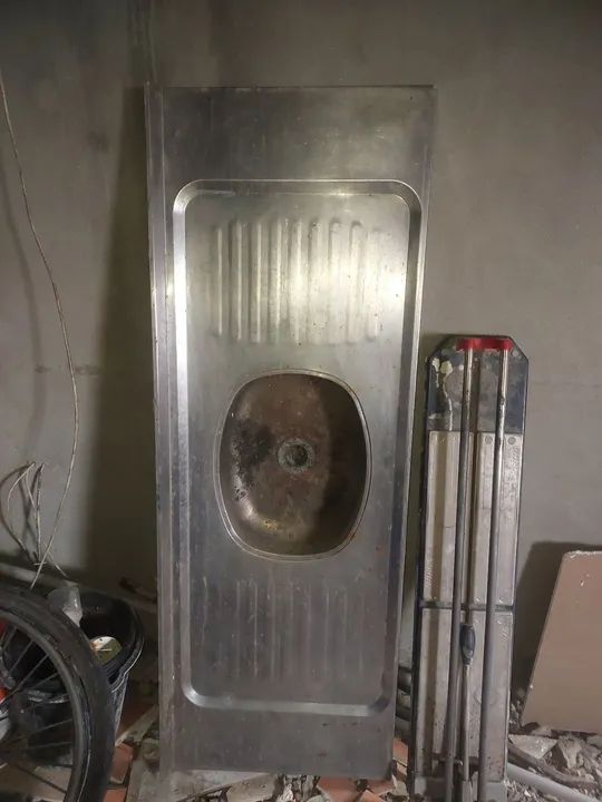 Pia de inox para cozinha - usada 1,52x54 aceito ofertas