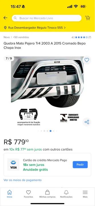 Vendo protetor dianteiro