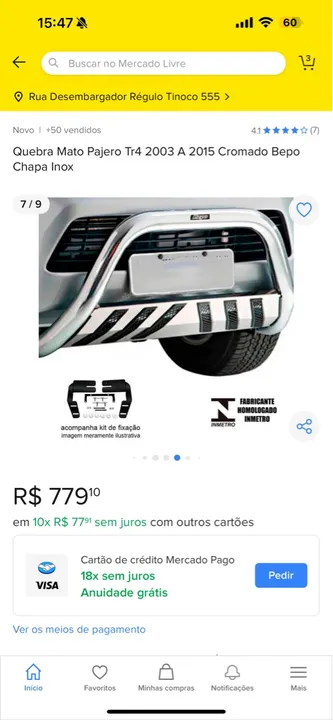 Vendo protetor dianteiro