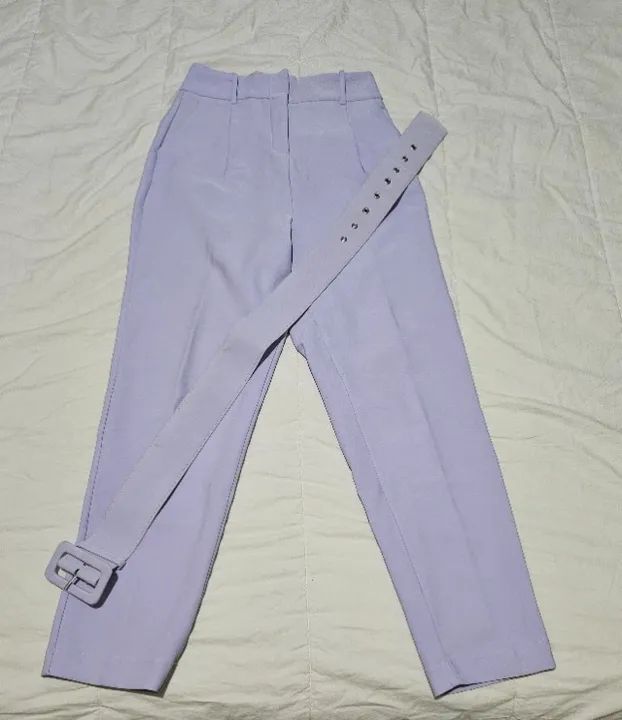 Calça lilás com cinto feminina - Lu Lucca e Marie - P - Aceito oferta