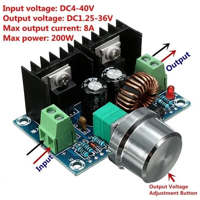 Módulo conversor XL4016E1, PWM Step Down, 4-40V a 1.25-36V, 8A, 200W, XH-M401, DC-DC - Foto 5