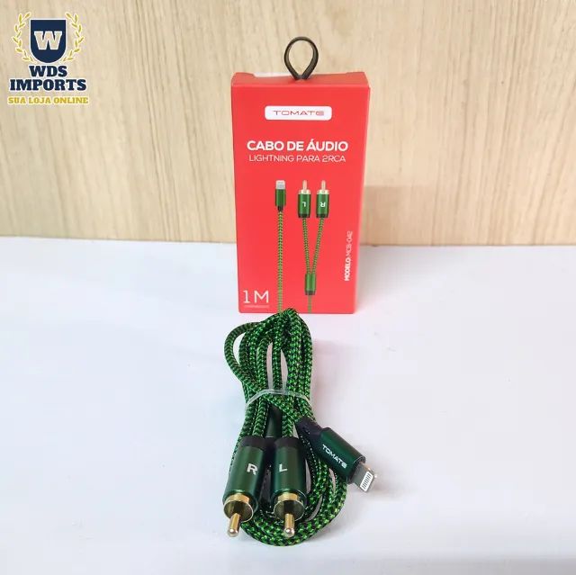 Cabo Rca Adaptador De Áudio Auxiliar Para Lightning iPhone