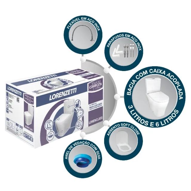 Combo Loren Class com caixa acoplada completo - Foto 6