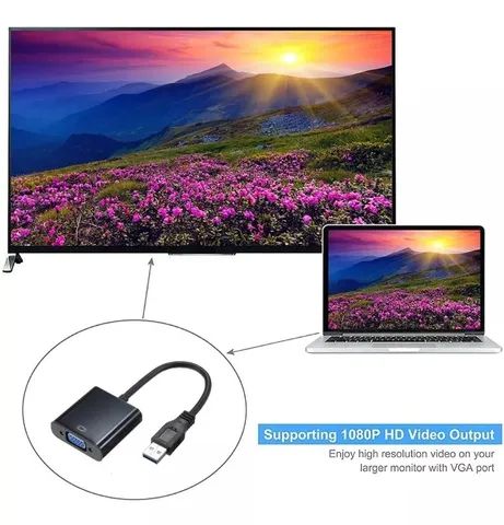 Conversor De Video Usb Em Vga 1080p Multi Telas - Foto 3