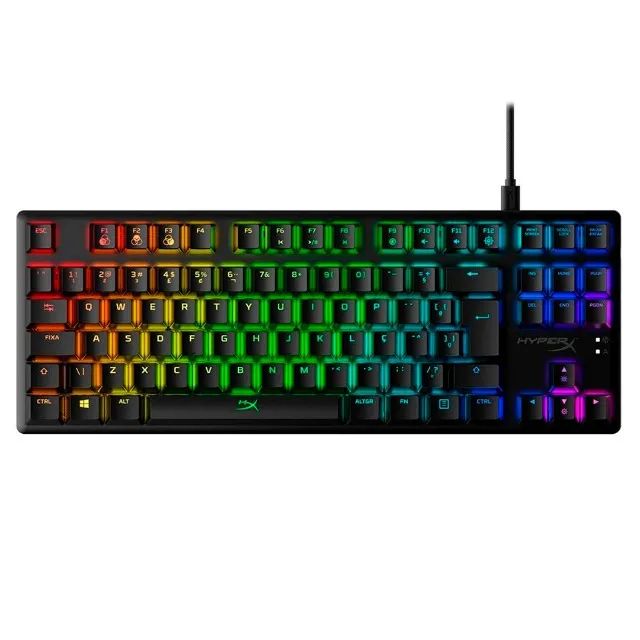 Teclado Gamer Mecânico Alloy Origins Cor - Switch HyperX Blue | Teclado super resistente  