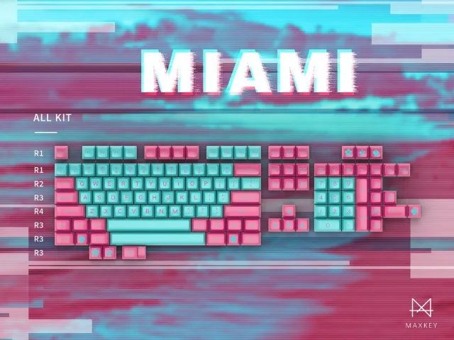 Keycaps Maxkey Miami Perfil SA Double Shot ABS - Foto 3
