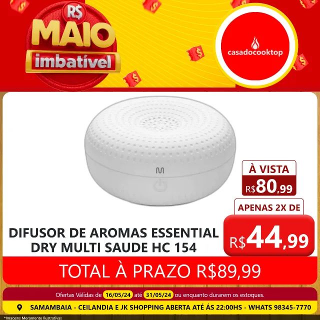 Difusor de aromas essential dry multi saude 
