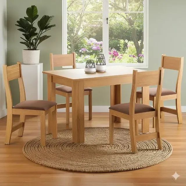 Conjunto mesa de jantar 4 Cadeiras bombom